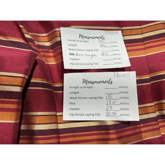 Kasper Pants Suit Size 12 100% Silk Multicolor Long Sleeve - Picture 12 of 12